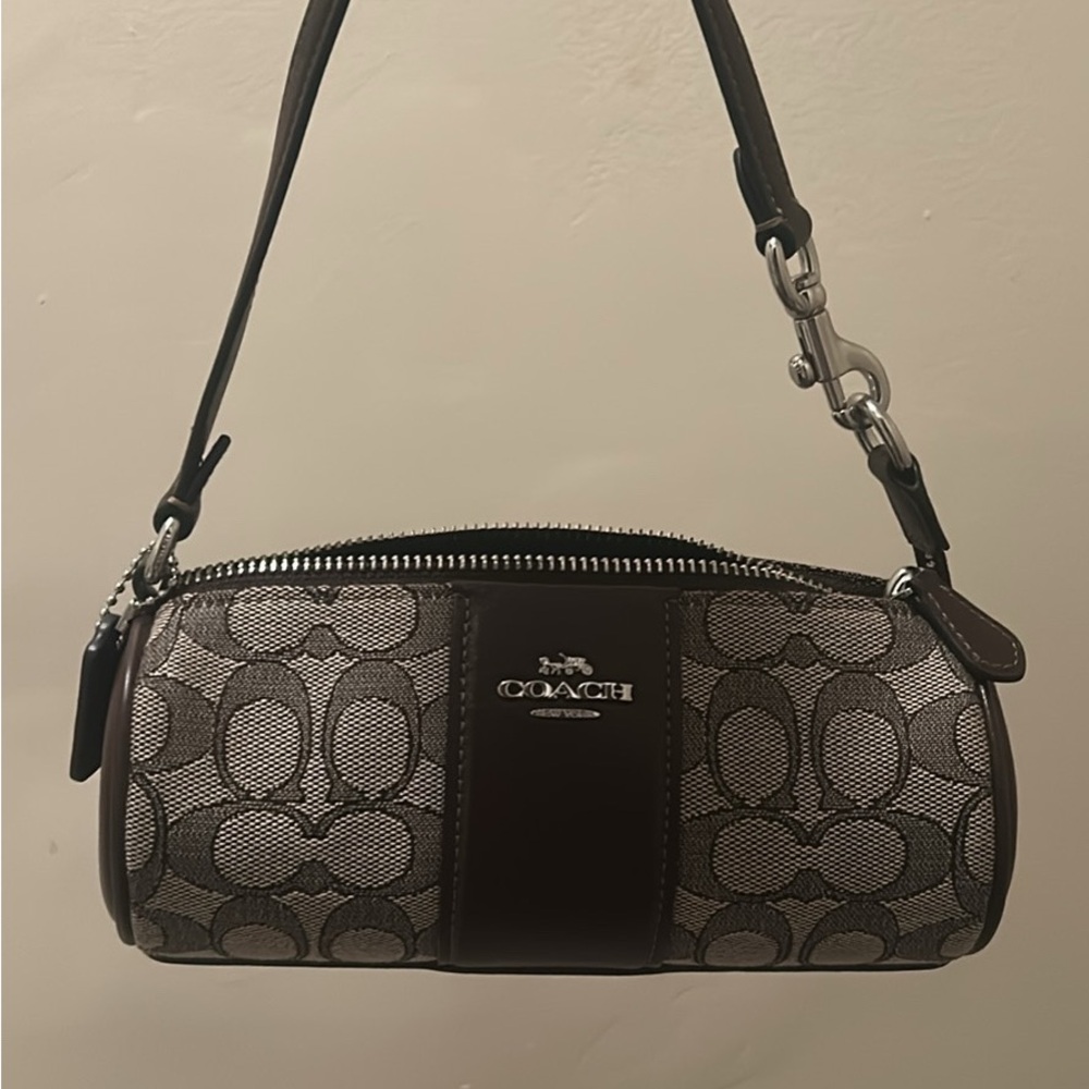 Coach Signature Nolita Brown Barrel Bag